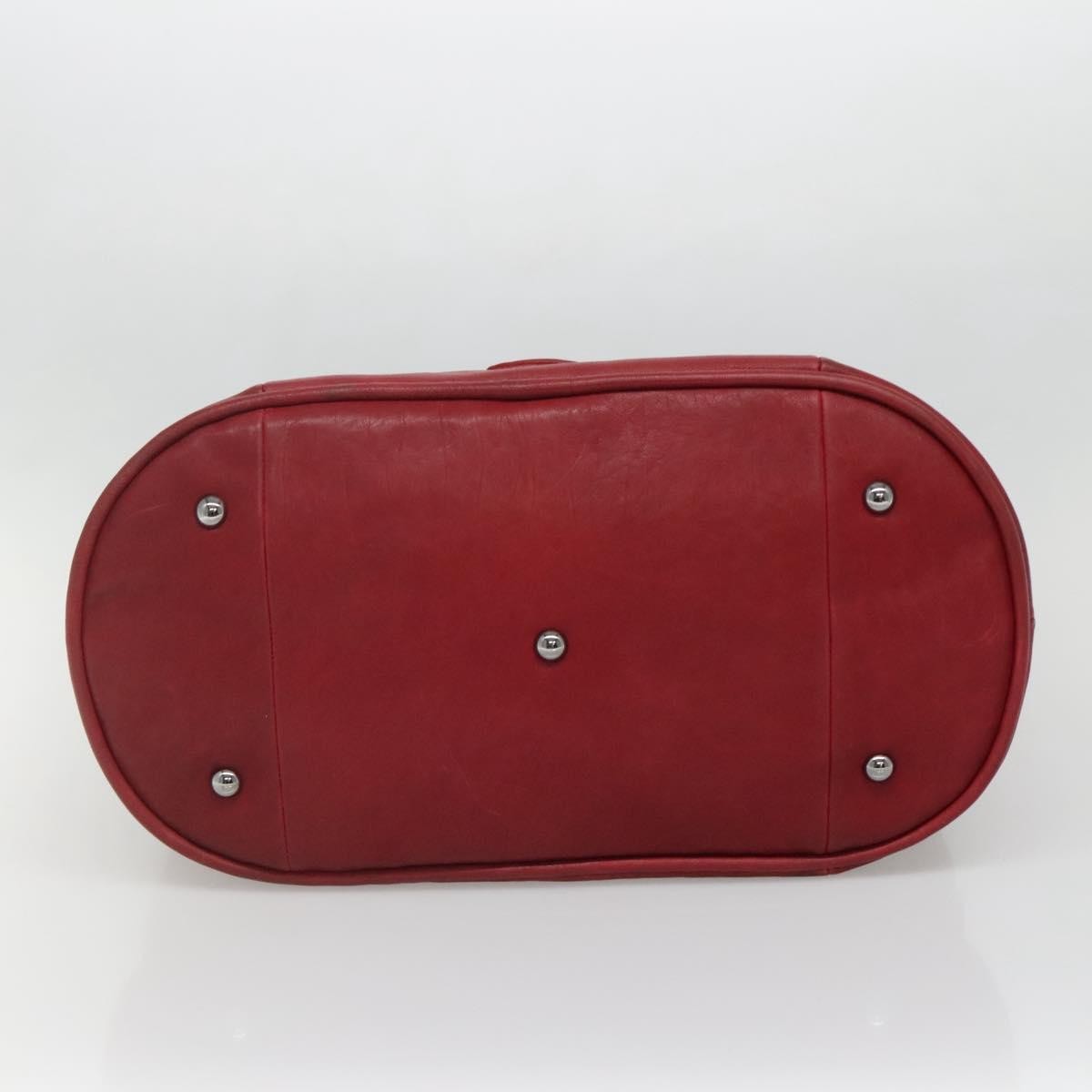 Chanel Vintage CC Turnlock Satchel Leather, RED, LEATHER, Travel bag