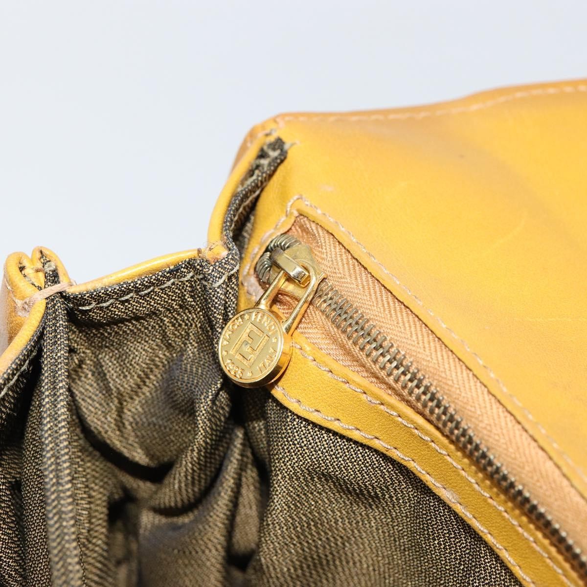 Fendi Vintage Tiger Print Shoulder Bag Canvas, GOLD, CANVAS, Shoulder bag