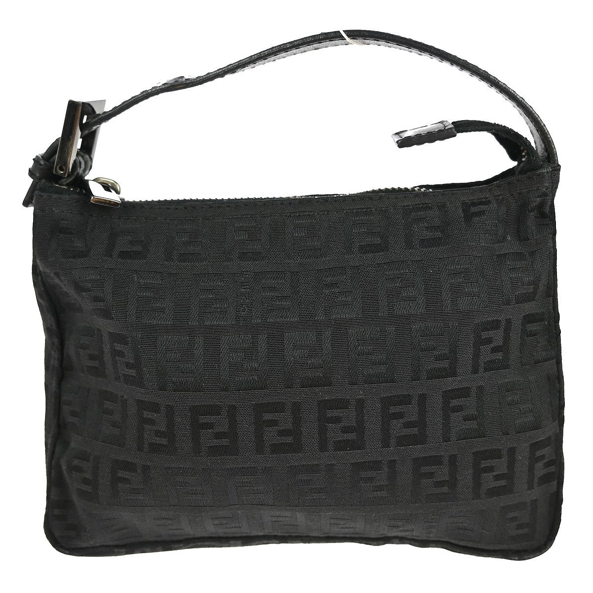 Fendi Pochette Shoulder Bag Zucchino Canvas, BLACK, CANVAS, Clutche & pouche