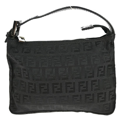 Fendi Pochette Shoulder Bag Zucchino Canvas, BLACK, CANVAS, Clutche & pouche