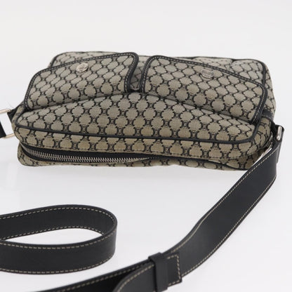 Celine Vintage Macadam Shoulder Bag Canvas and Leather, GRAY, CANVAS, Shoulder bag