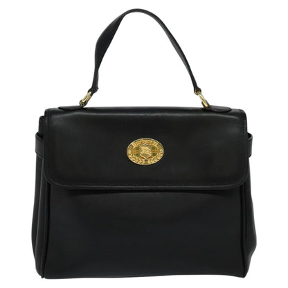 Burberry Vintage Handbag Leather, BLACK, LEATHER, Handbag