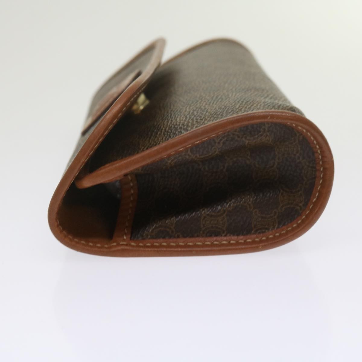 Celine Macadam Pochette Canvas and Leather, BROWN, CANVAS, Clutche & pouche