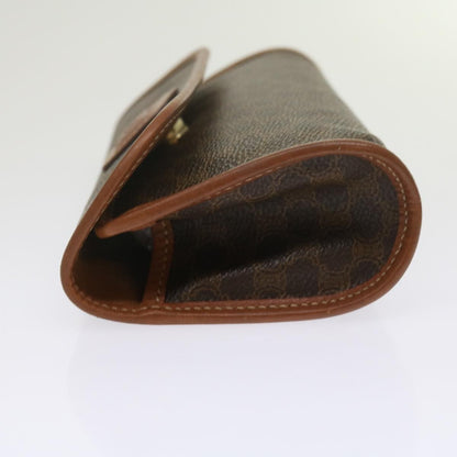 Celine Macadam Pochette Canvas and Leather, BROWN, CANVAS, Clutche & pouche