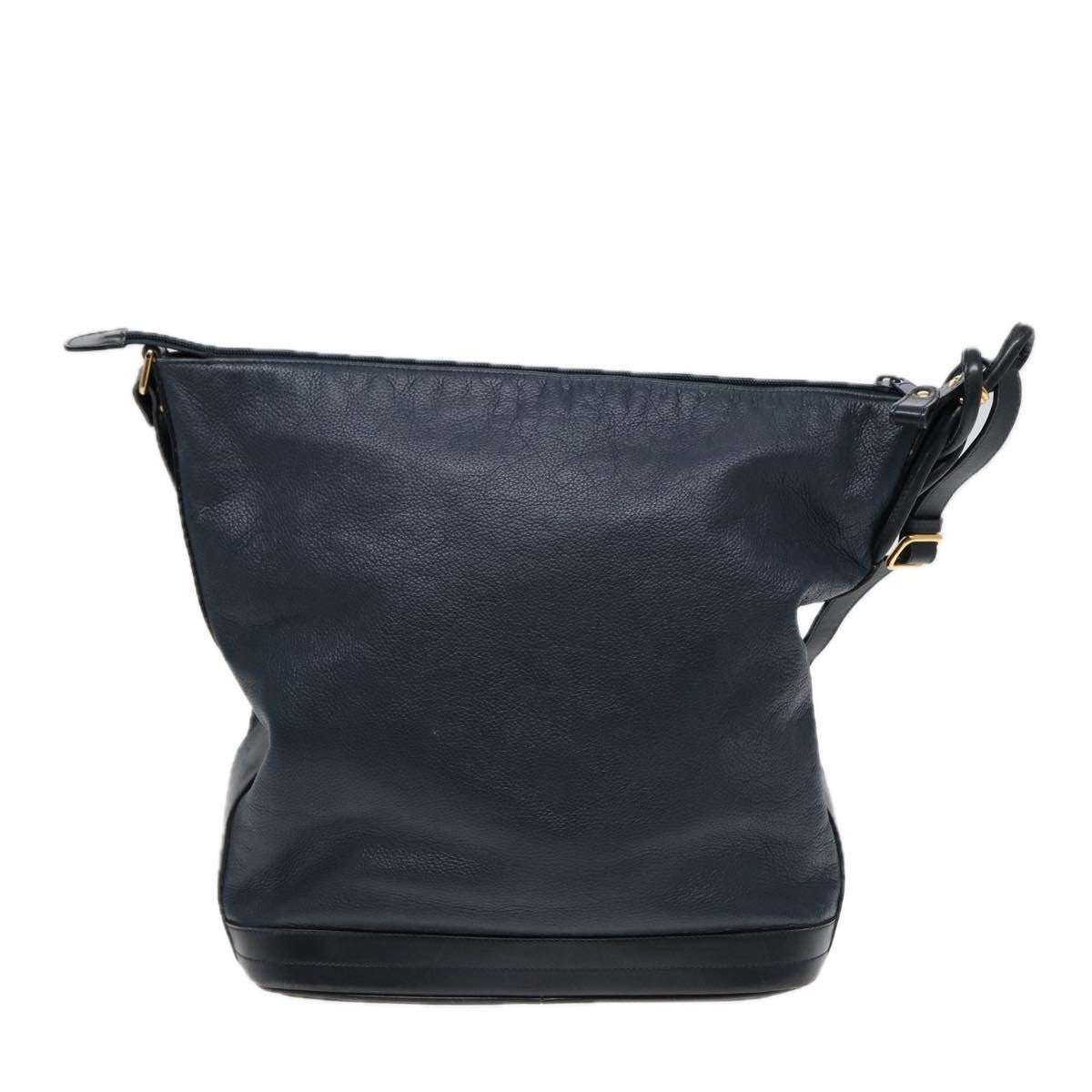 Gucci Vintage Shoulder Bag Leather, NAVY, LEATHER, Shoulder bag