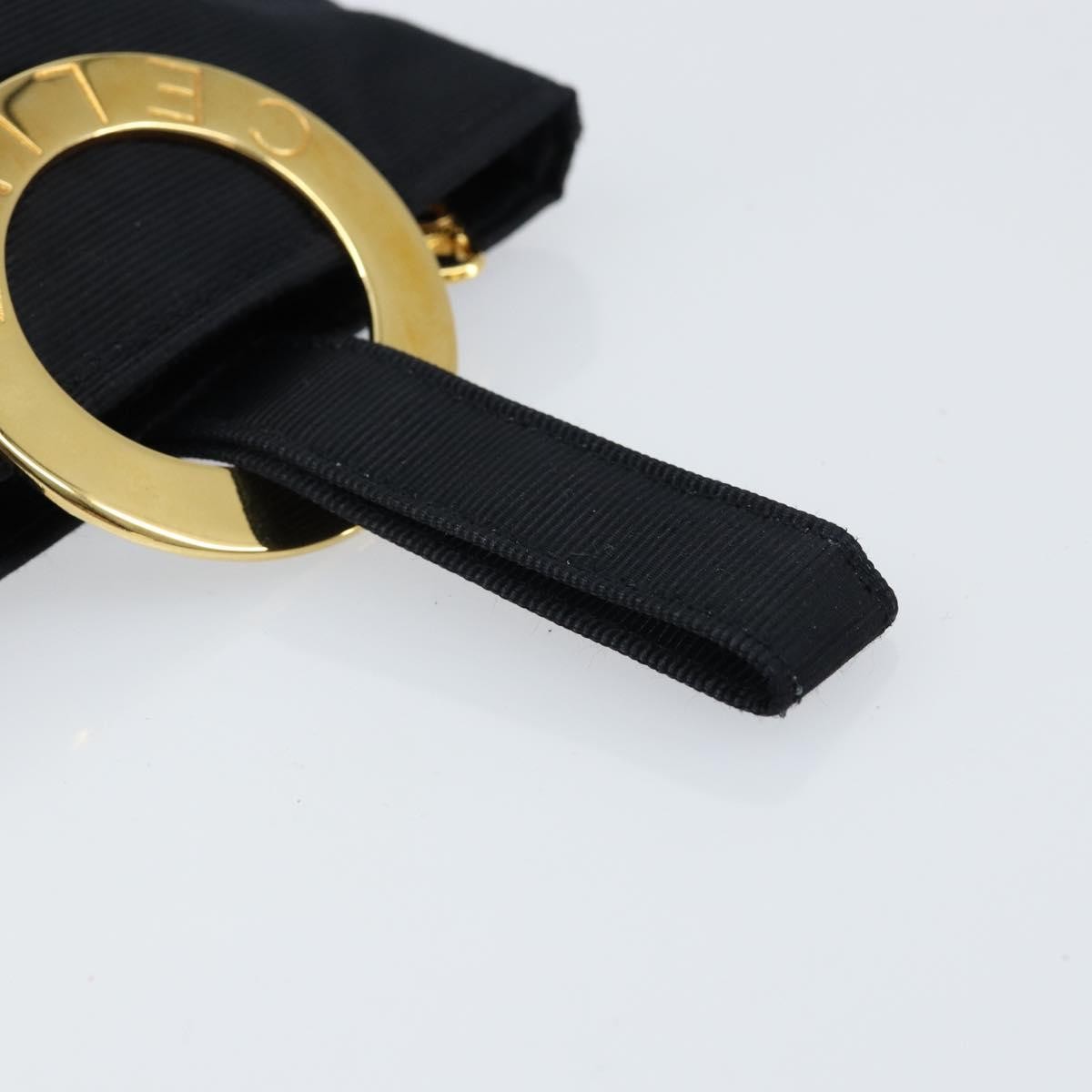 Celine Circle Logo Pouch Nylon, BLACK, NYLON, Clutche & pouche