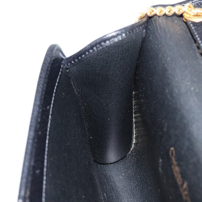 Christian Dior Vintage Chain Flap Shoulder Bag Leather, BLACK, LEATHER, Shoulder bag