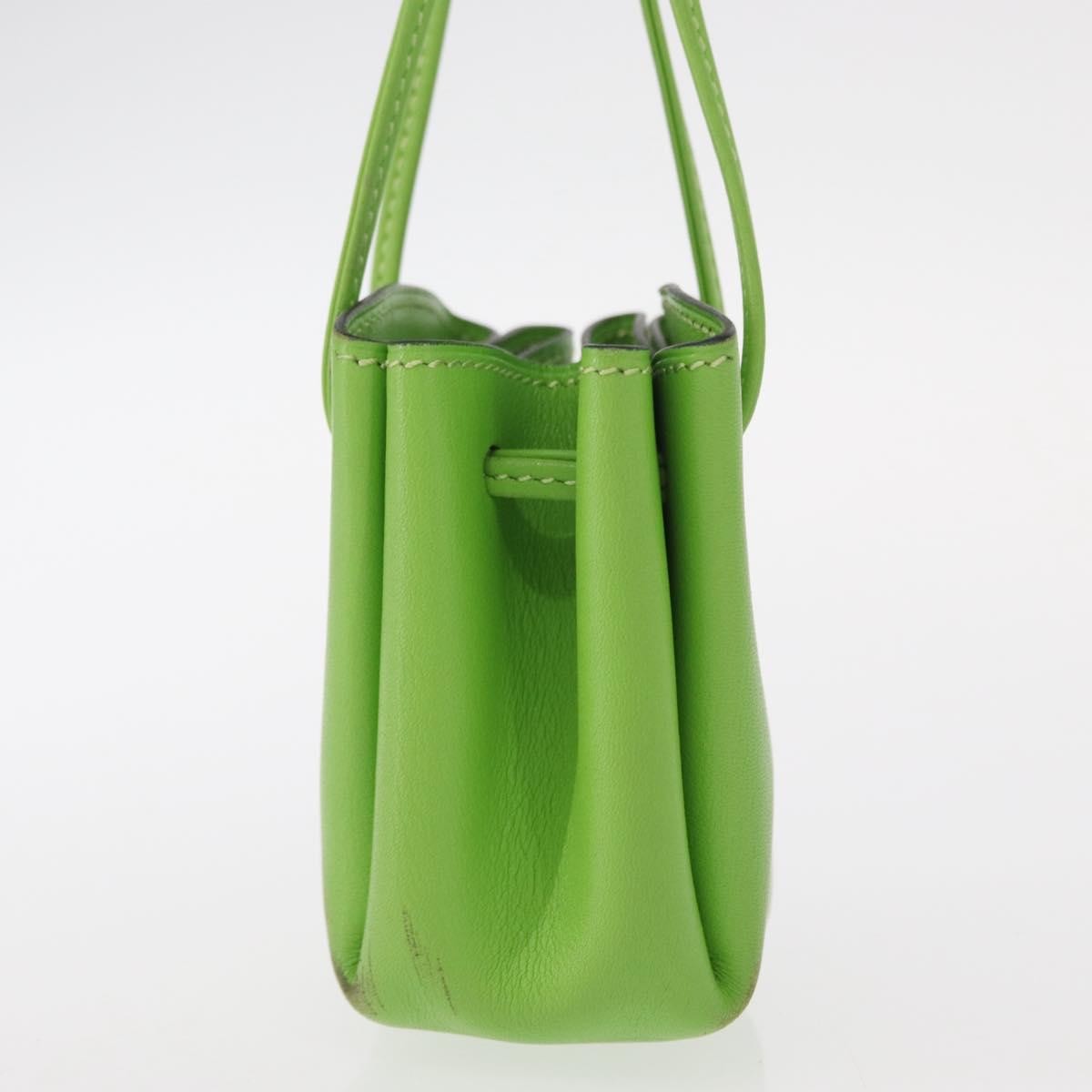 Hermes Vespa Pouch Leather, GREEN, LEATHER, Clutche & pouche