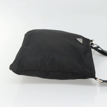 Prada Flat Messenger Bag Tessuto, BLACK, NYLON, Shoulder bag