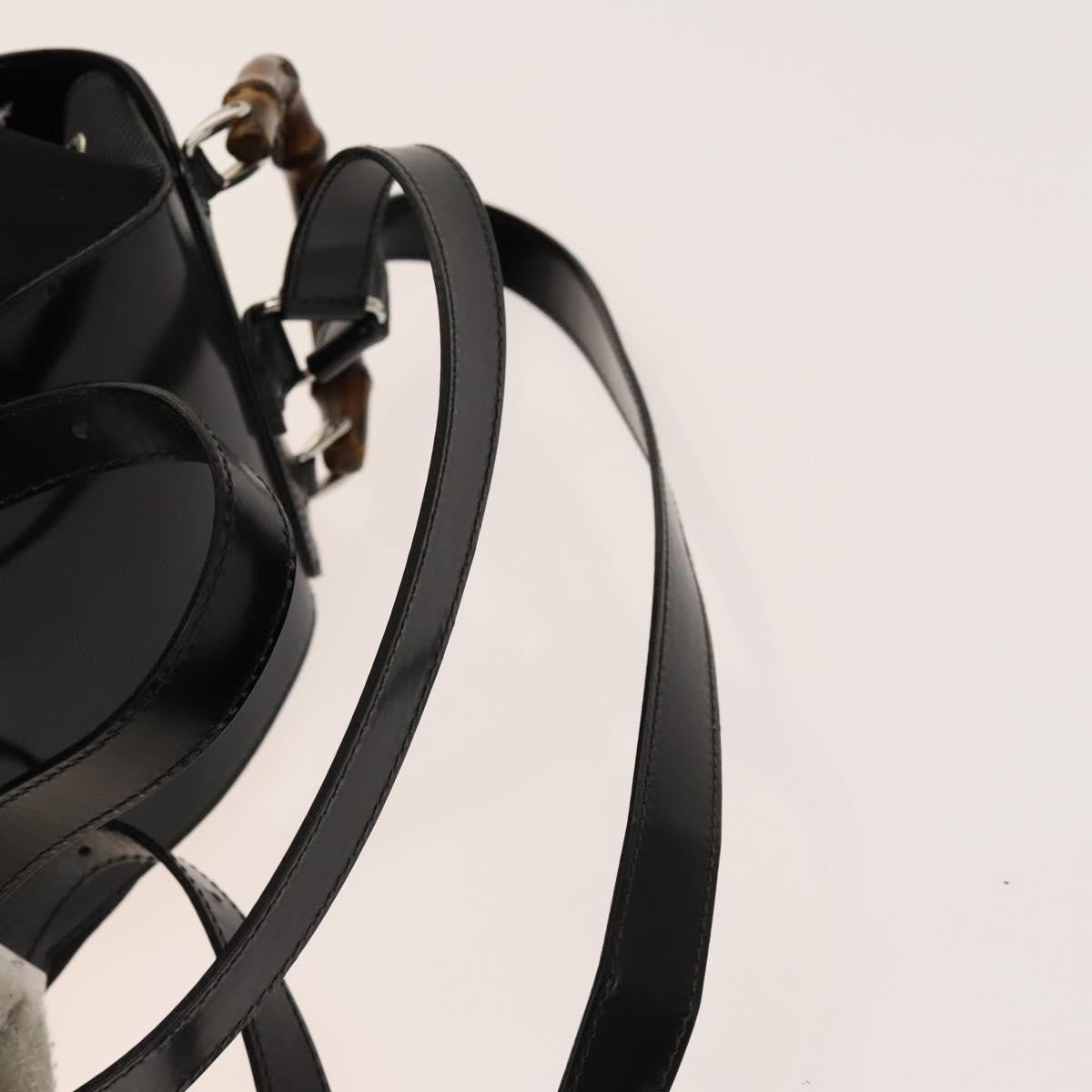 Gucci Vintage Bamboo Backpack Canvas and Leather, BLACK, CANVAS, Backpack