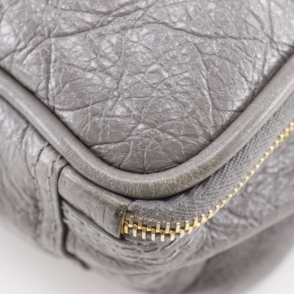 Balenciaga Blanket Square Bag Leather, GRAY, LEATHER, Handbag