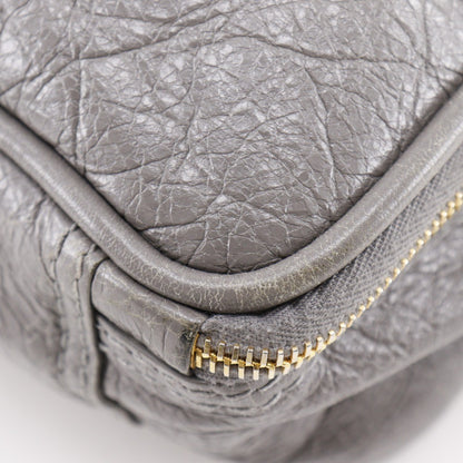 Balenciaga Blanket Square Bag Leather, GRAY, LEATHER, Handbag