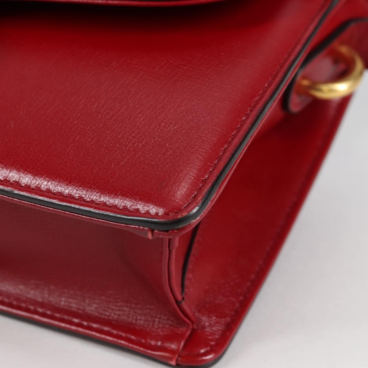 Gucci GG Ring Shoulder Bag Leather, RED, LEATHER, Shoulder bag