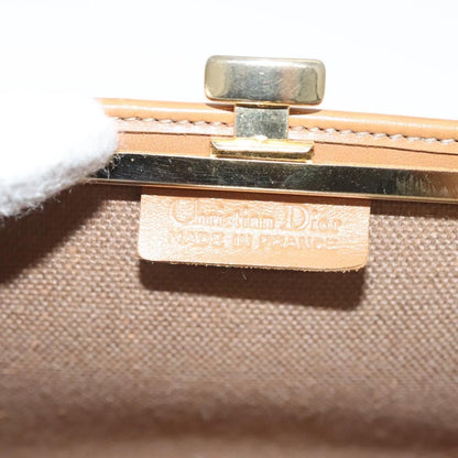 Christian Dior Vintage Honeycomb Zip Pouch Coated Canvas, BEIGE, PVC, Clutche & pouche