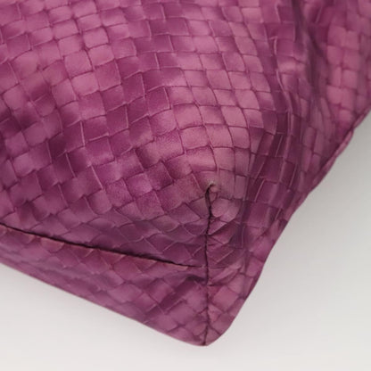 Bottega Veneta Intrecciolusion Tote Printed Nylon, PURPLE, NYLON, Tote bag