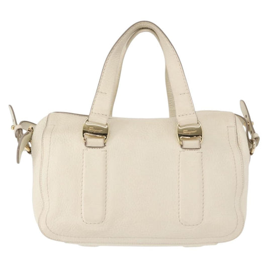 Salvatore Ferragamo Vala Handbag Leather, WHITE, LEATHER, Handbag