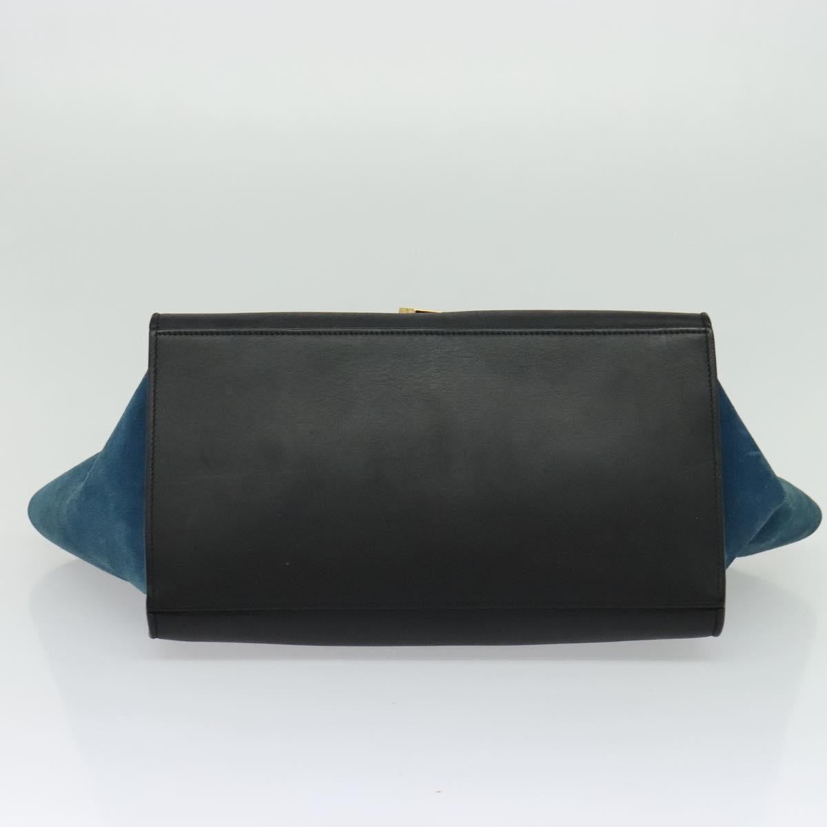 Celine Trapeze Bag Leather, BLUE, LEATHER, Handbag