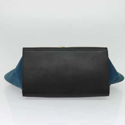 Celine Trapeze Bag Leather, BLUE, LEATHER, Handbag