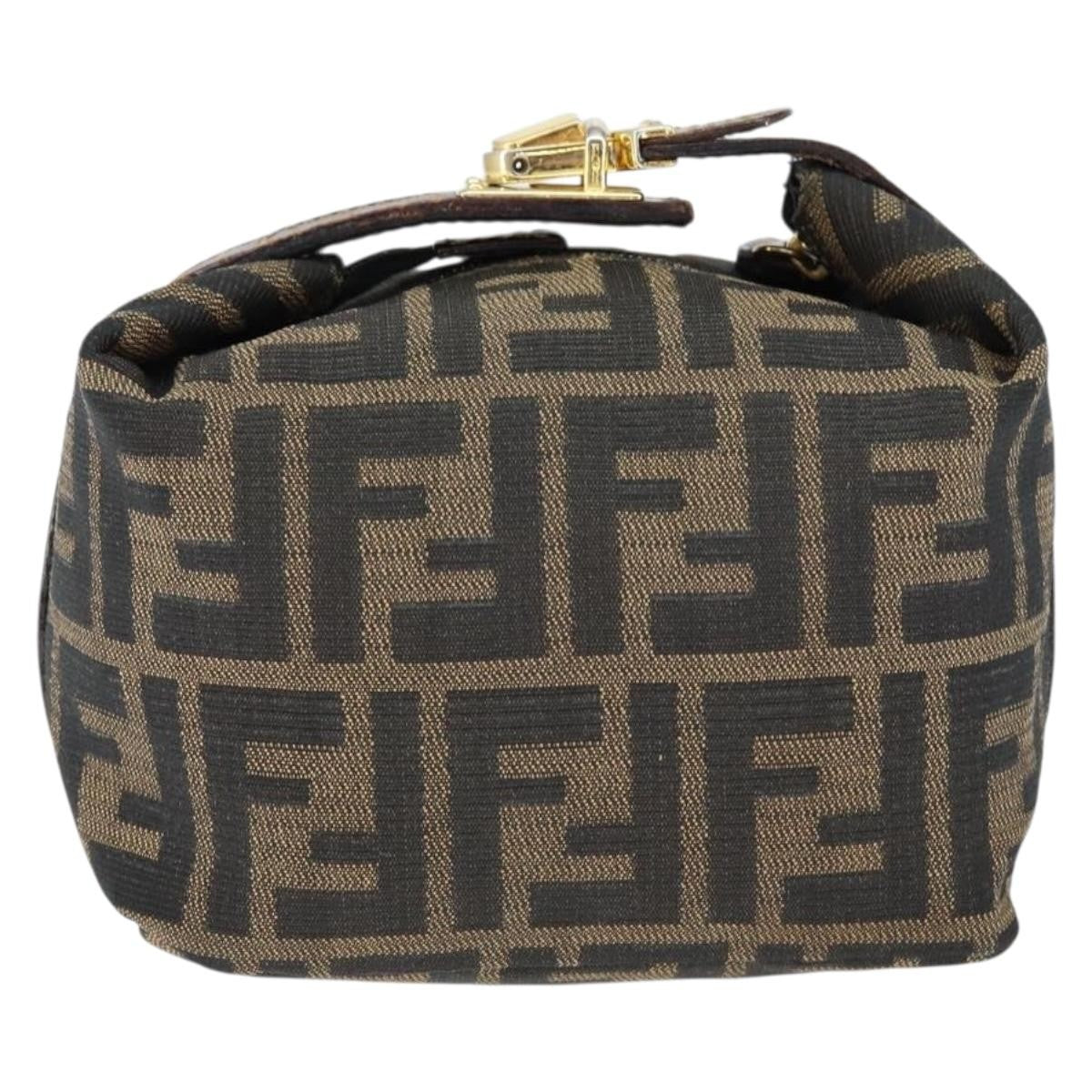 Fendi Vanity Clutch Canvas, BLACK, CANVAS, Clutche & pouche