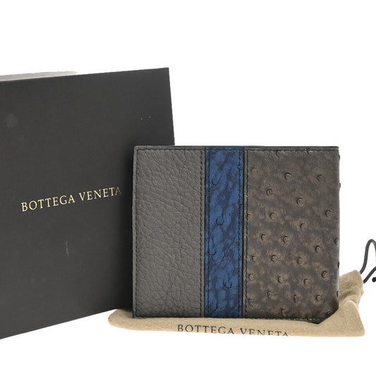 Bottega Veneta Compact Bifold Wallet Embossing Leather, BROWN, LEATHER, Wallets