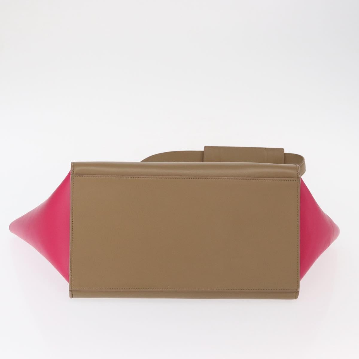 Celine Bicolor Trapeze Bag Leather, BEIGE, LEATHER, Handbag