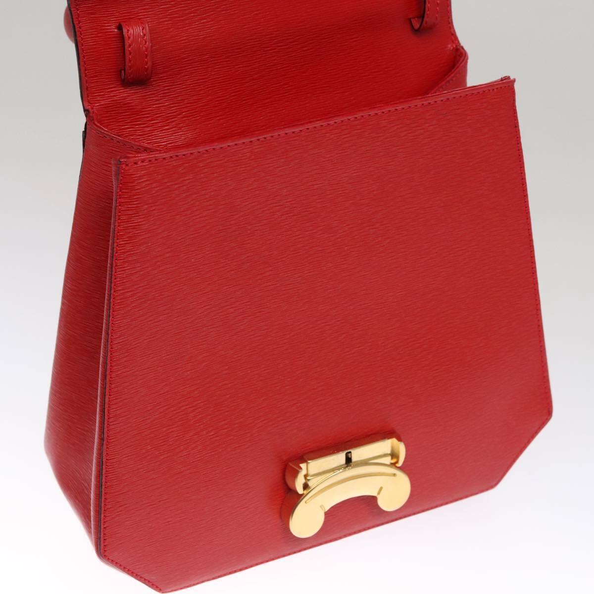 Celine Cuir Triomphe Bag Leather, RED, LEATHER, Handbag