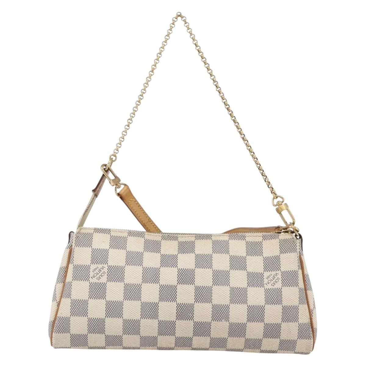 Louis Vuitton Eva Handbag Damier, BEIGE, CANVAS, Clutche & pouche