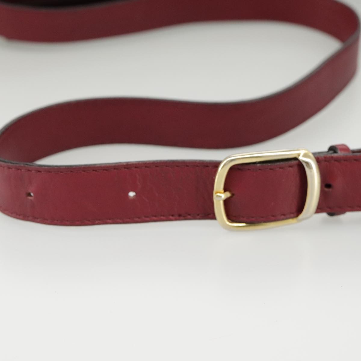 Celine Circle logo Leather, BURGUNDY, LEATHER, Shoulder bag