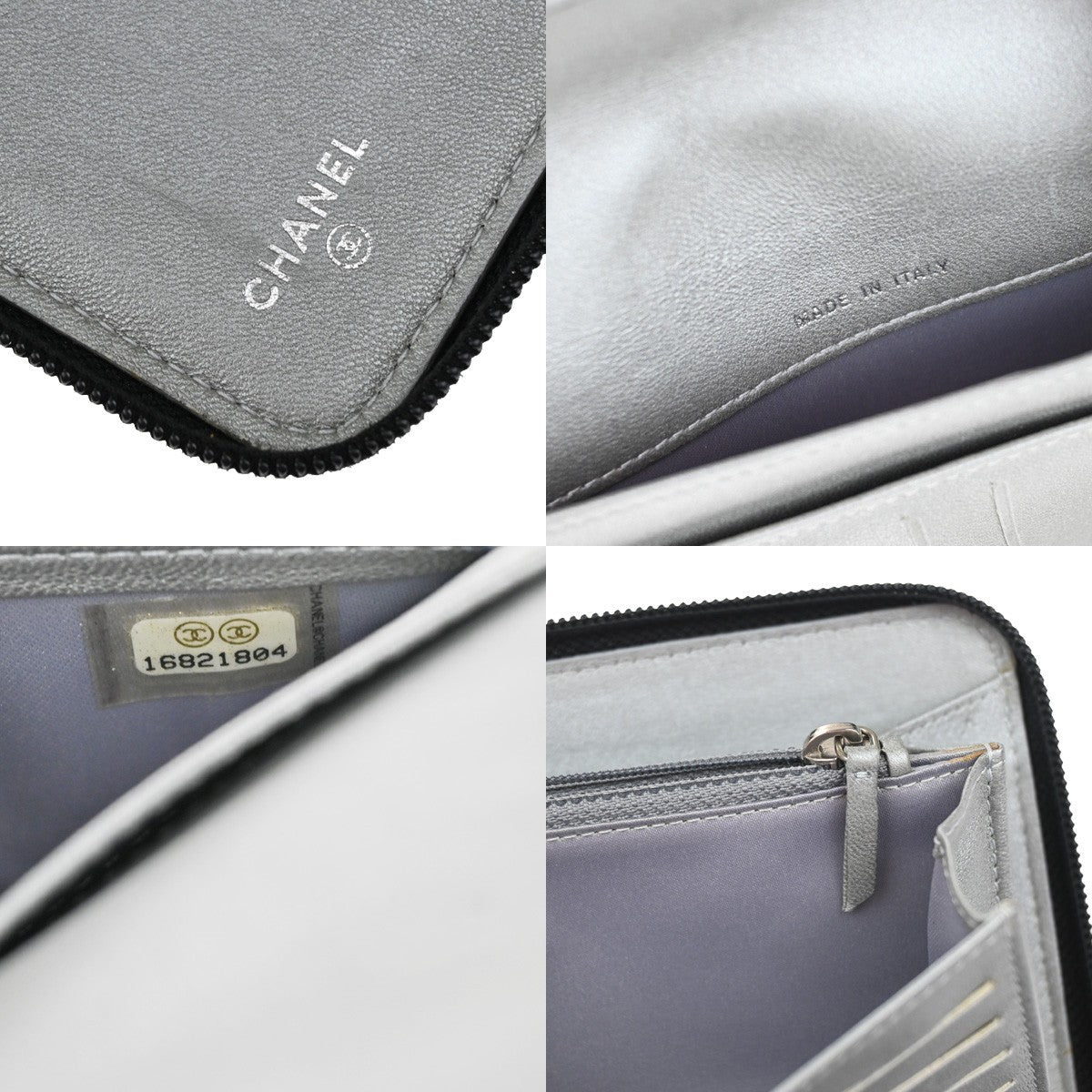 Chanel Camellia Zip Around Organizer Leather, Black, Leather, Wallet