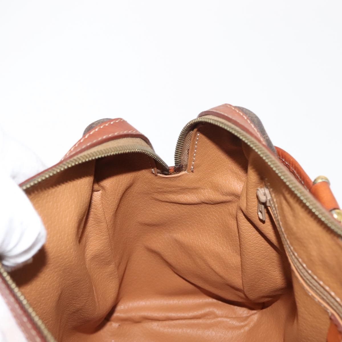 Celine Vintage Macadam Handbag Canvas and Leather, BROWN, CANVAS, Handbag