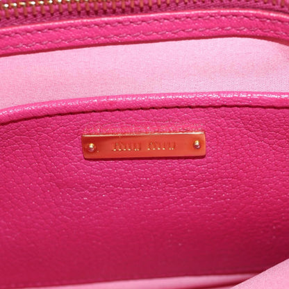 Miu Miu Madras Convertible Lock Tote Leather, PINK, LEATHER, Handbag