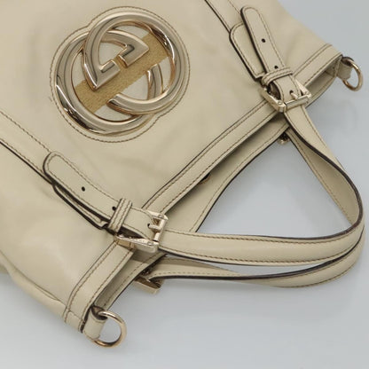 Gucci Britt Convertible Satchel Leather, BEIGE, LEATHER, Handbag