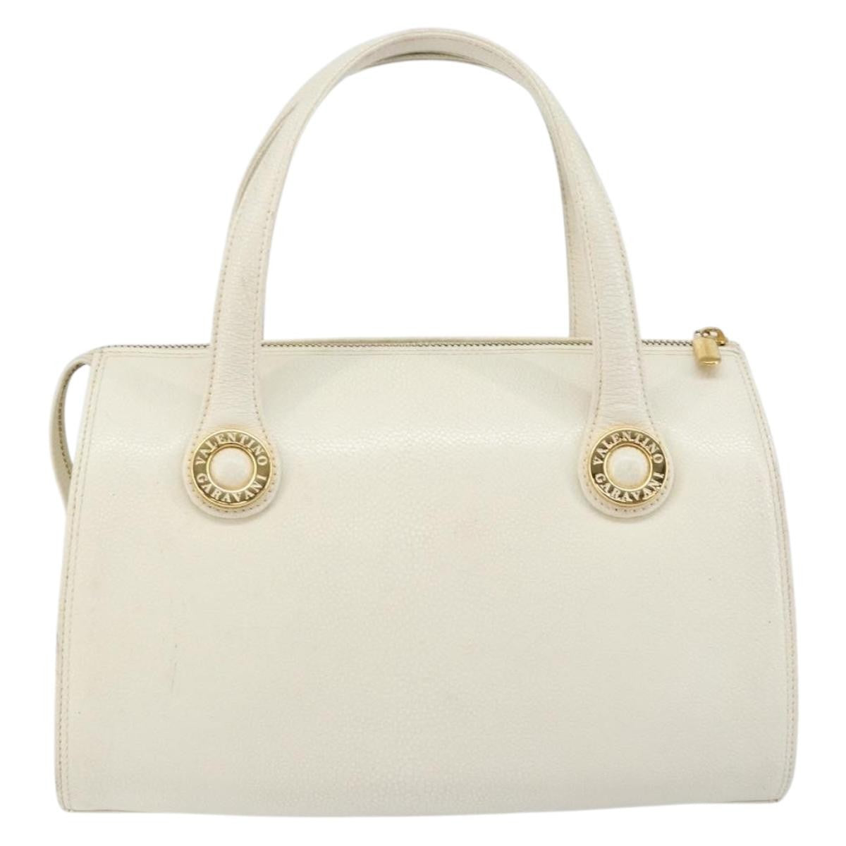 Valentino Garavani Vintage Handbag Leather, WHITE, LEATHER, Handbag