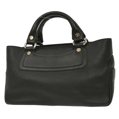 Celine Boogie Satchel Leather, BLACK, LEATHER, Handbag