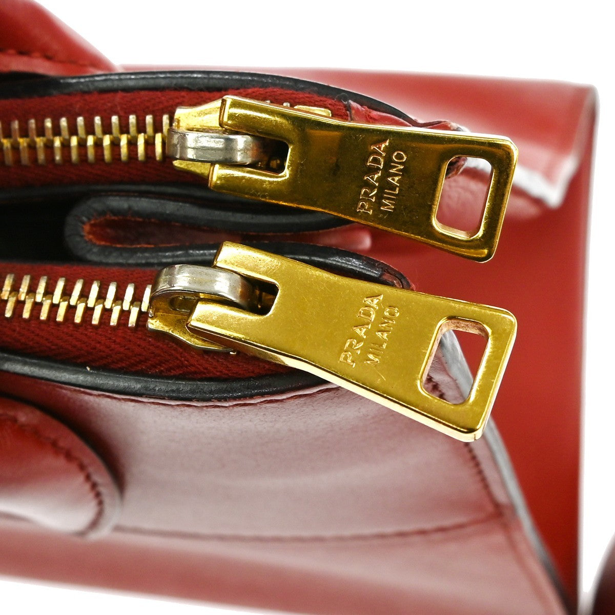 Prada Paradigme Tote Saffiano with City Calf, RED, LEATHER, Handbag