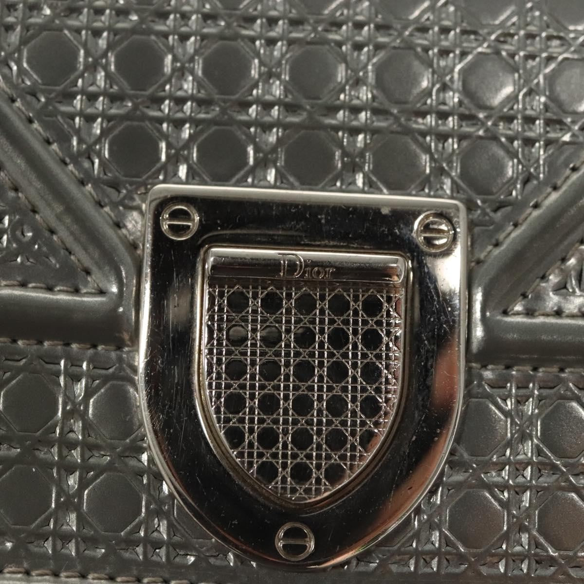 Christian Dior Diorama Wallet on Chain Enamel, SILVER, PATENT_LEATHER, Shoulder bag