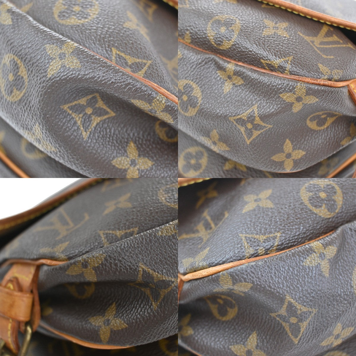 Louis Vuitton Saumur Handbag Monogram Canvas, BROWN, CANVAS, Shoulder bag