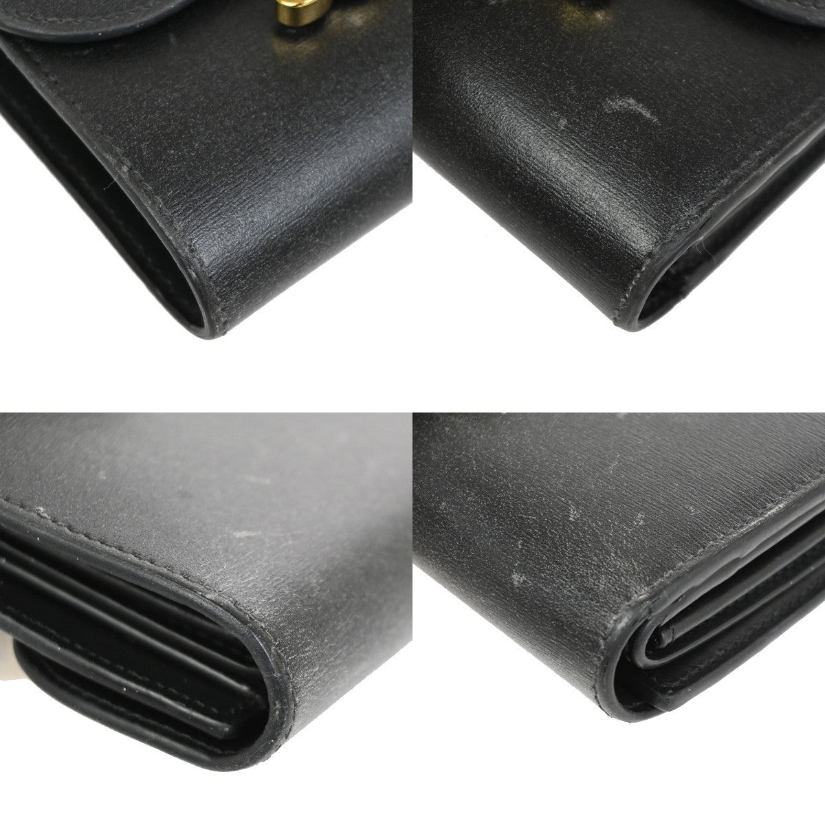 Celine Triomphe Trifold Wallet Leather, BLACK, LEATHER, Wallets