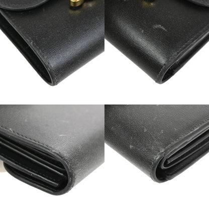 Celine Triomphe Trifold Wallet Leather, BLACK, LEATHER, Wallets