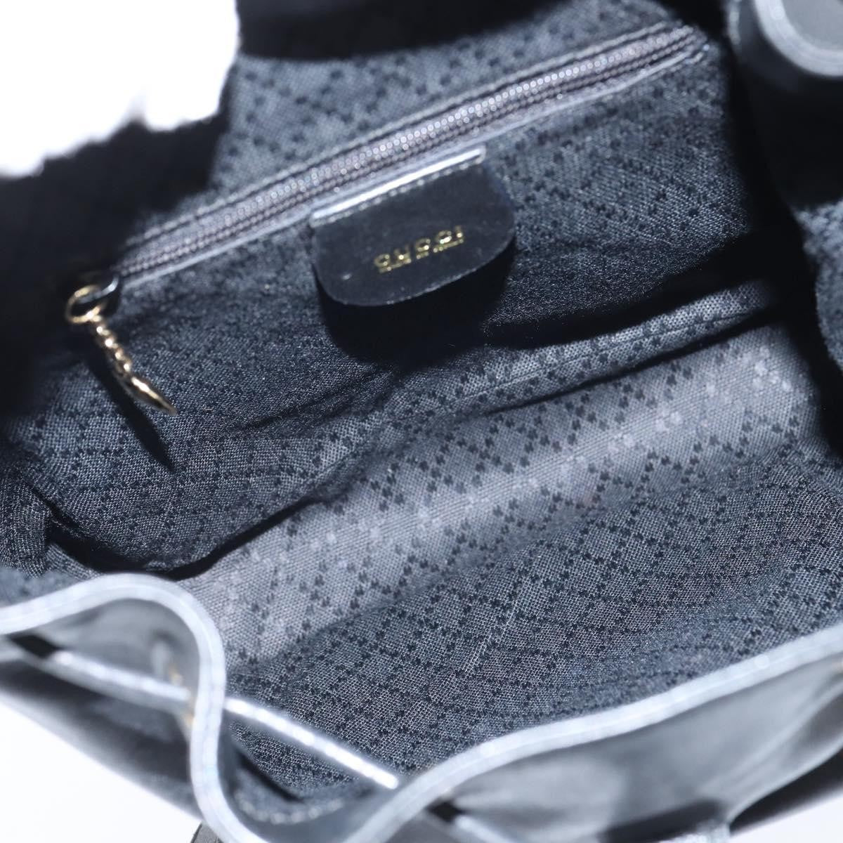 Gucci Vintage Bamboo Backpack Leather, BLACK, LEATHER, Backpack