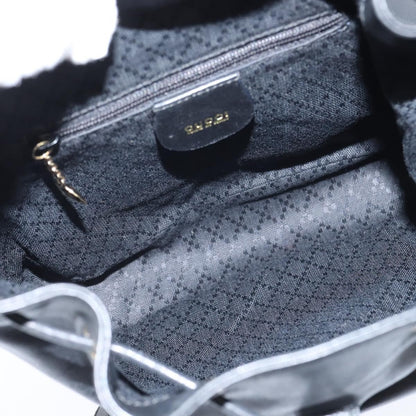 Gucci Vintage Bamboo Backpack Leather, BLACK, LEATHER, Backpack