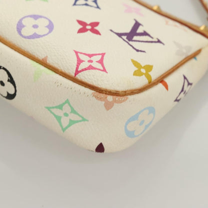 Louis Vuitton Pochette Accessoires Monogram Multicolor, WHITE, CANVAS, Clutche & pouche