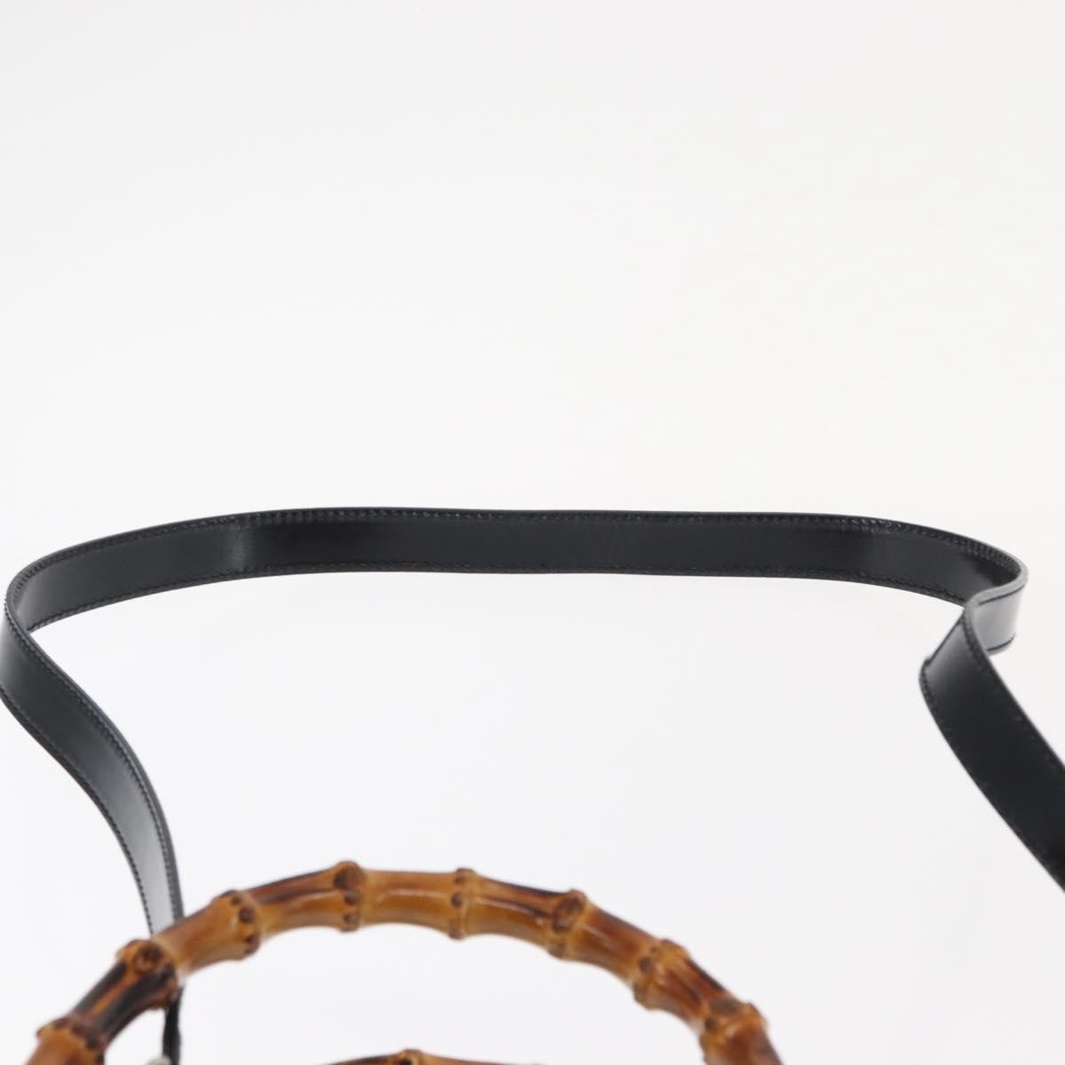 Gucci Vintage Bamboo Handle Bag Nylon, BLACK, NYLON, Handbag