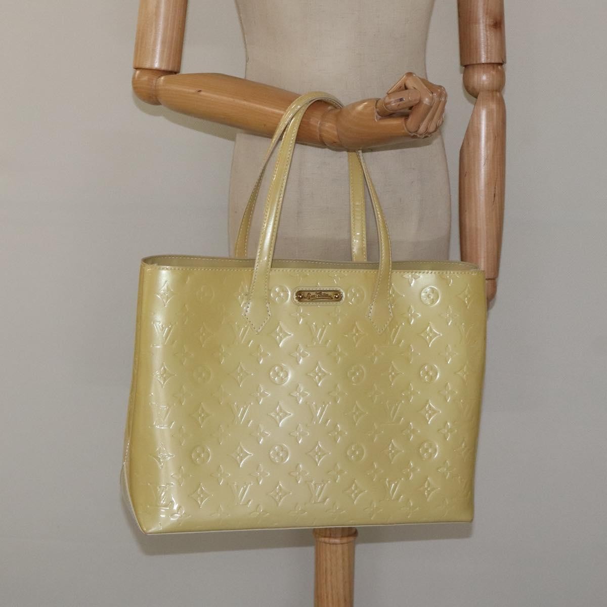 Louis Vuitton Wilshire Handbag Monogram Vernis, YELLOW, PATENT_LEATHER, Handbag