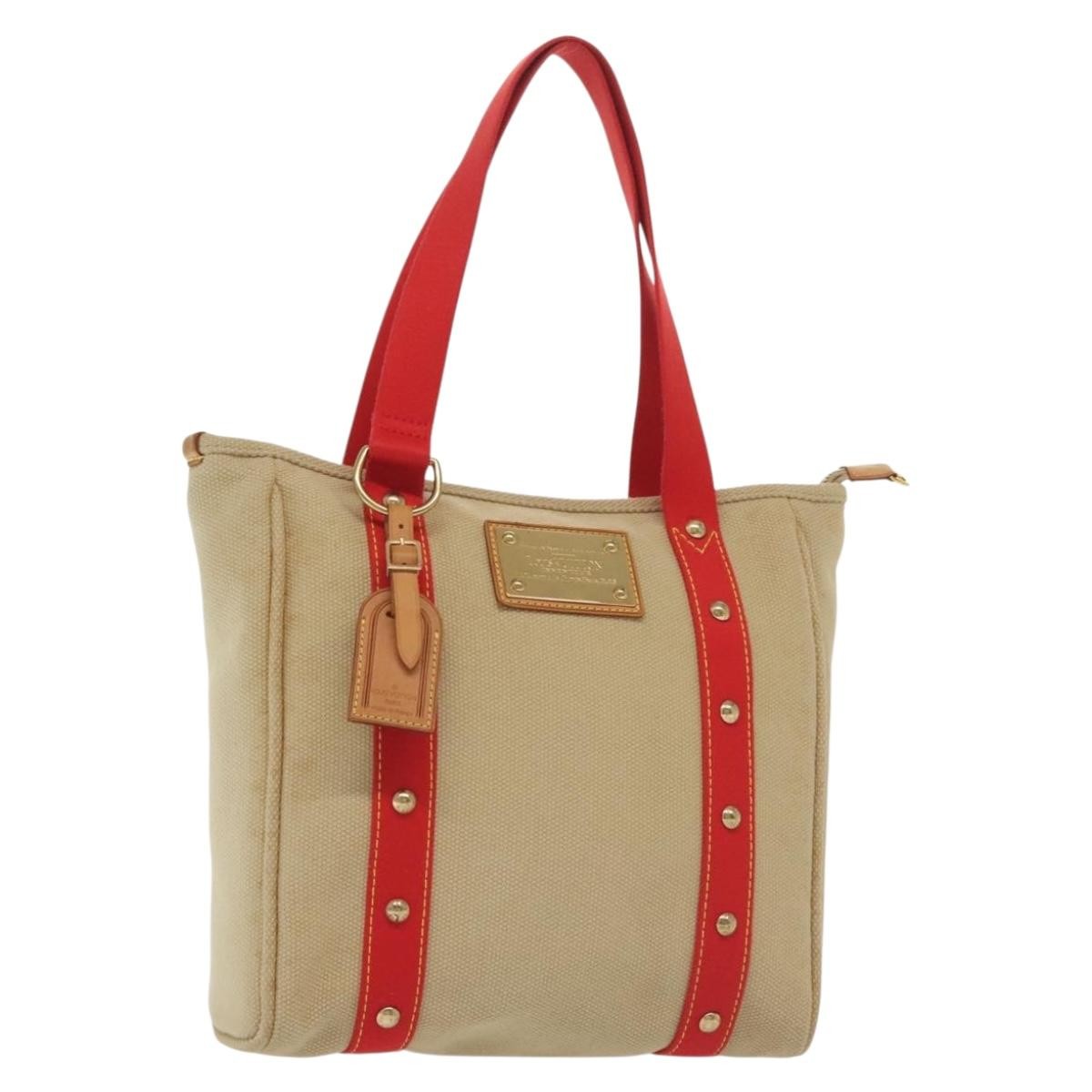 Louis Vuitton Antigua Tote Canvas, BEIGE, CANVAS, Tote bag