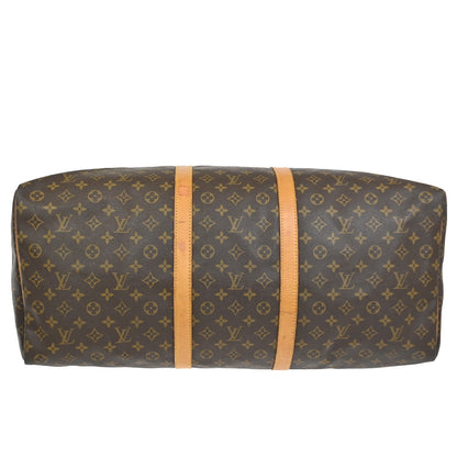 Louis Vuitton Keepall Bag Monogram Canvas, BROWN, LEATHER, Travel bag