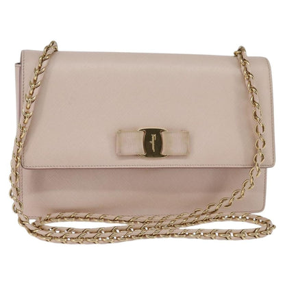 Salvatore Ferragamo Ginny Crossbody Bag Leather, PINK, LEATHER, Shoulder bag