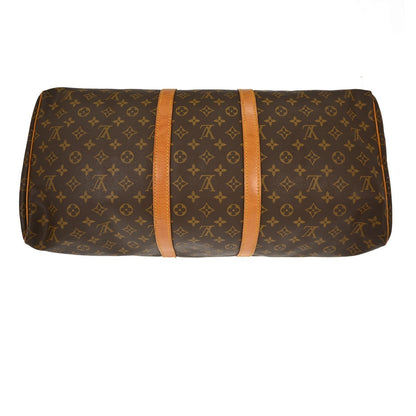 Louis Vuitton Keepall Bag Monogram Canvas, BROWN, CANVAS, Travel bag