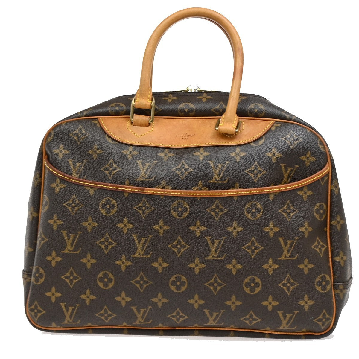 Louis Vuitton Deauville Handbag Monogram Canvas, BROWN, CANVAS, Handbag