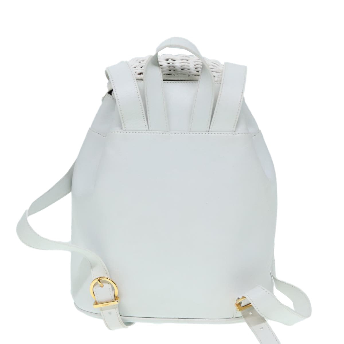 Salvatore Ferragamo Gancini Backpack Leather, WHITE, LEATHER, Backpack